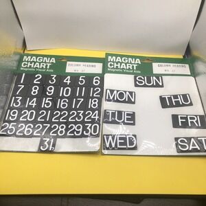 2 New Magna Chart Visual Magnetic Aids Column Heading Days #27, Numbers #37